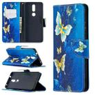 For Nokia 2.4 Colored Drawing Pattern Horizontal Flip Leather Case with Holder & Card Slots & Wallet(Golden Butterfly) - 1