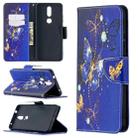 For Nokia 2.4 Colored Drawing Pattern Horizontal Flip Leather Case with Holder & Card Slots & Wallet(Purple Butterfly) - 1