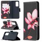 For Xiaomi Mi 10T / 10 Pro 5G Colored Drawing Pattern Horizontal Flip Leather Case with Holder & Card Slots & Wallet(Lotus) - 1