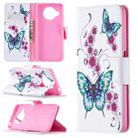 For Xiaomi Mi 10T Lite 5G Colored Drawing Pattern Horizontal Flip Leather Case with Holder & Card Slots & Wallet(Peach Blossom and Butterfly) - 1