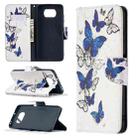 For Xiaomi Mi Poco X3 Colored Drawing Pattern Horizontal Flip Leather Case with Holder & Card Slots & Wallet(Blue Butterfly) - 1