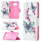 For Xiaomi Mi Poco X3 Colored Drawing Pattern Horizontal Flip Leather Case with Holder & Card Slots & Wallet(Peach Blossom and Butterfly) - 1