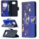 For Xiaomi Mi Poco X3 Colored Drawing Pattern Horizontal Flip Leather Case with Holder & Card Slots & Wallet(Purple Butterfly) - 1