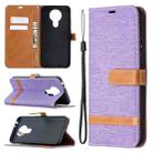 For Nokia 3.4 Color Matching Denim Texture Leather Case with Holder & Card Slots & Wallet & Lanyard(Purple) - 1