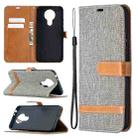 For Nokia 3.4 Color Matching Denim Texture Leather Case with Holder & Card Slots & Wallet & Lanyard(Gray) - 1