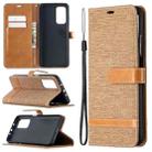 For Xiaomi Mi 10T / 10 Pro 5G Color Matching Denim Texture Leather Case with Holder & Card Slots & Wallet & Lanyard(Brown) - 1