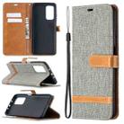 For Xiaomi Mi 10T / 10 Pro 5G Color Matching Denim Texture Leather Case with Holder & Card Slots & Wallet & Lanyard(Gray) - 1