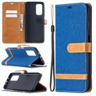 For Xiaomi Mi 10T / 10 Pro 5G Color Matching Denim Texture Leather Case with Holder & Card Slots & Wallet & Lanyard(Royal Blue) - 1