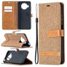 For Xiaomi Mi 10T Lite 5G Color Matching Denim Texture Leather Case with Holder & Card Slots & Wallet & Lanyard(Brown) - 1