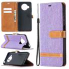 For Xiaomi Mi 10T Lite 5G Color Matching Denim Texture Leather Case with Holder & Card Slots & Wallet & Lanyard(Purple) - 1