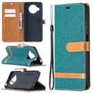 For Xiaomi Mi 10T Lite 5G Color Matching Denim Texture Leather Case with Holder & Card Slots & Wallet & Lanyard(Green) - 1