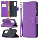 For Xiaomi Mi 10T 5G Litchi Texture Pure Color Horizontal Flip Leather Case with Holder & Card Slots & Wallet & Lanyard(Purple) - 1