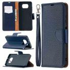 For Xiaomi Poco X3 Litchi Texture Pure Color Horizontal Flip Leather Case with Holder & Card Slots & Wallet & Lanyard(Dark Blue) - 1