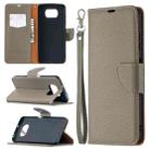 For Xiaomi Poco X3 Litchi Texture Pure Color Horizontal Flip Leather Case with Holder & Card Slots & Wallet & Lanyard(Grey) - 1