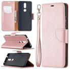 For Nokia 2.4 Litchi Texture Pure Color Horizontal Flip Leather Case with Holder & Card Slots & Wallet & Lanyard(Rose Gold) - 1