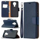 For Nokia 3.4 Litchi Texture Pure Color Horizontal Flip Leather Case with Holder & Card Slots & Wallet & Lanyard(Dark Blue) - 1