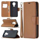 For Nokia 3.4 Litchi Texture Pure Color Horizontal Flip Leather Case with Holder & Card Slots & Wallet & Lanyard(Brown) - 1