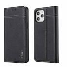 For iPhone 12 Pro Max GEBEI Top-grain Leather Horizontal Flip Protective Case with Holder & Card Slots(Black) - 1