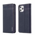 For iPhone 12 Pro Max GEBEI Top-grain Leather Horizontal Flip Protective Case with Holder & Card Slots(Blue) - 1