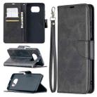 For Xiaomi Poco X3 Retro Lambskin Texture Pure Color Horizontal Flip PU Leather Case with Holder & Card Slots & Wallet & Lanyard(Black) - 1