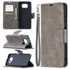 For Xiaomi Poco X3 Retro Lambskin Texture Pure Color Horizontal Flip PU Leather Case with Holder & Card Slots & Wallet & Lanyard(Grey) - 1