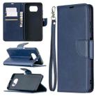 For Xiaomi Poco X3 Retro Lambskin Texture Pure Color Horizontal Flip PU Leather Case with Holder & Card Slots & Wallet & Lanyard(Blue) - 1