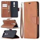 For Nokia 2.4 Retro Lambskin Texture Pure Color Horizontal Flip PU Leather Case with Holder & Card Slots & Wallet & Lanyard(Brown) - 1