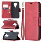 For Nokia 3.4 Retro Lambskin Texture Pure Color Horizontal Flip PU Leather Case with Holder & Card Slots & Wallet & Lanyard(Red) - 1
