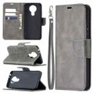 For Nokia 3.4 Retro Lambskin Texture Pure Color Horizontal Flip PU Leather Case with Holder & Card Slots & Wallet & Lanyard(Grey) - 1