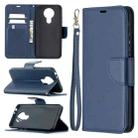 For Nokia 3.4 Retro Lambskin Texture Pure Color Horizontal Flip PU Leather Case with Holder & Card Slots & Wallet & Lanyard(Blue) - 1