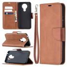 For Nokia 3.4 Retro Lambskin Texture Pure Color Horizontal Flip PU Leather Case with Holder & Card Slots & Wallet & Lanyard(Brown) - 1