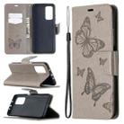 For Xiaomi Mi 10T 5G Two Butterflies Embossing Pattern Horizontal Flip Leather Case with Holder & Card Slot & Wallet & Lanyard(Grey) - 1