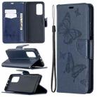 For Xiaomi Mi 10T 5G Two Butterflies Embossing Pattern Horizontal Flip Leather Case with Holder & Card Slot & Wallet & Lanyard(Dark Blue) - 1