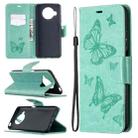 For Xiaomi Mi 10T Lite 5G Two Butterflies Embossing Pattern Horizontal Flip Leather Case with Holder & Card Slot & Wallet & Lanyard(Green) - 1