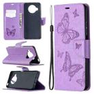 For Xiaomi Mi 10T Lite 5G Two Butterflies Embossing Pattern Horizontal Flip Leather Case with Holder & Card Slot & Wallet & Lanyard(Purple) - 1