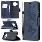 For Xiaomi Mi 10T Lite 5G Two Butterflies Embossing Pattern Horizontal Flip Leather Case with Holder & Card Slot & Wallet & Lanyard(Dark Blue) - 1