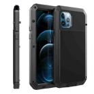 For iPhone 12 / 12 Pro Shockproof Waterproof Silicone + Zinc Alloy Protective Case(Black) - 1
