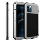 For iPhone 12 / 12 Pro Shockproof Waterproof Silicone + Zinc Alloy Protective Case(Silver) - 1
