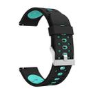 For Samsung Galaxy Watch 3 41mm Three Row Holes Silicone Watch Band(Black Green) - 1