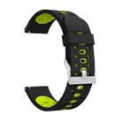 For Samsung Galaxy Watch 3 41mm Three Row Holes Silicone Watch Band(Black Fluorescent Green) - 1