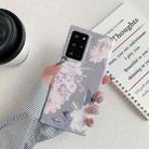 For Samsung Galaxy S20 FE Laser Flowers Pattern TPU Protective Case(Grey Background Watercolor Pink Flowers) - 1