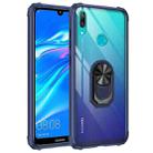 For Huawei Y7 Prime (2019) Shockproof Transparent TPU + Acrylic Protective Case with Ring Holder(Blue) - 1