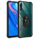 For Huawei Y9 Prime (2019) Shockproof Transparent TPU + Acrylic Protective Case with Ring Holder(Black) - 1