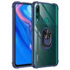 For Huawei Y9 Prime (2019) Shockproof Transparent TPU + Acrylic Protective Case with Ring Holder(Blue) - 1