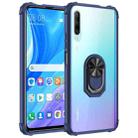 For Huawei Y9s Shockproof Transparent TPU + Acrylic Protective Case with Ring Holder(Blue) - 1
