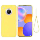 For Huawei Y9a Pure Color Liquid Silicone Shockproof Full Coverage Case(Yellow) - 1