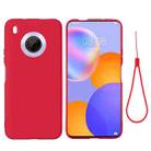For Huawei Y9a Pure Color Liquid Silicone Shockproof Full Coverage Case(Red) - 1
