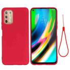 For Motorola Moto G9 Plus Pure Color Liquid Silicone Shockproof Full Coverage Case(Red) - 1