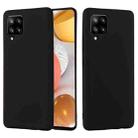 For Samsung Galaxy A42 5G Pure Color Liquid Silicone Shockproof Full Coverage Case(Black) - 1