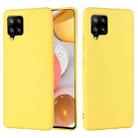 For Samsung Galaxy A42 5G Pure Color Liquid Silicone Shockproof Full Coverage Case(Yellow) - 1